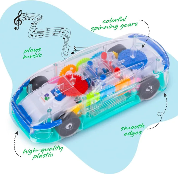 Light Up Transparent Sports Car Sensory Toy for Kids