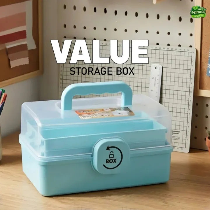 Multipurpose Storage Box Organizer with 3-Tier Compartments