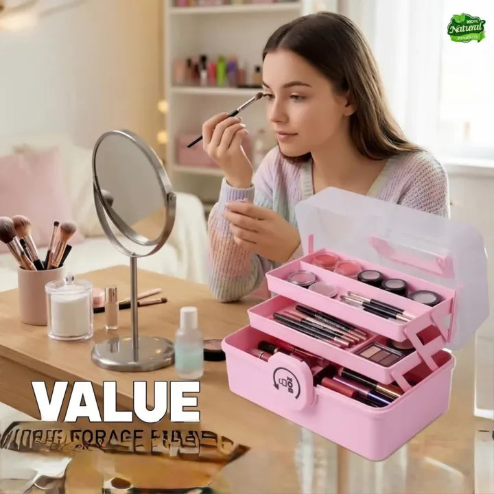 Multipurpose Storage Box Organizer with 3-Tier Compartments
