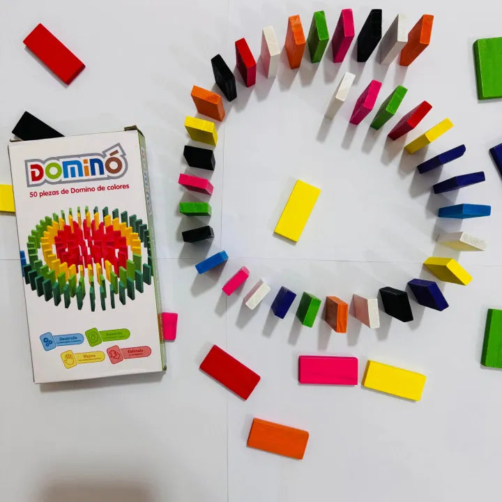 Wooden Domino 50 Pieces Set for Kids
