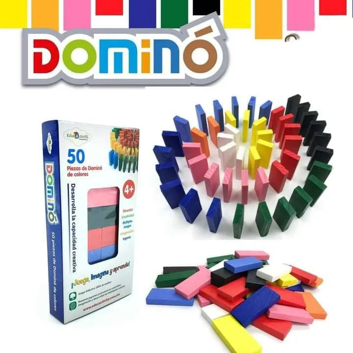 Wooden Domino 50 Pieces Set for Kids