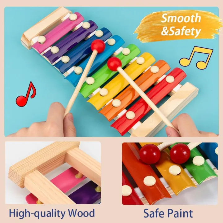 Wooden Xylophone for toddlers with 2 Safe Mallets