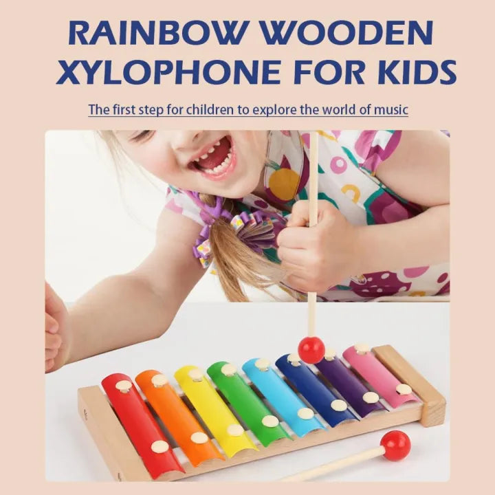 Wooden Xylophone for toddlers with 2 Safe Mallets