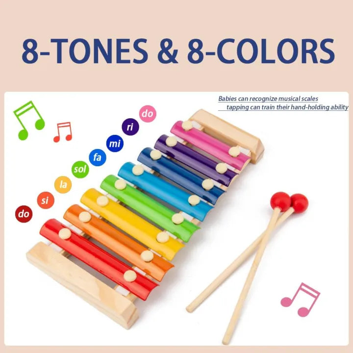 Wooden Xylophone for toddlers with 2 Safe Mallets