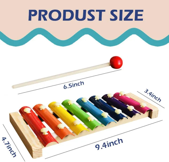 Wooden Xylophone for toddlers with 2 Safe Mallets